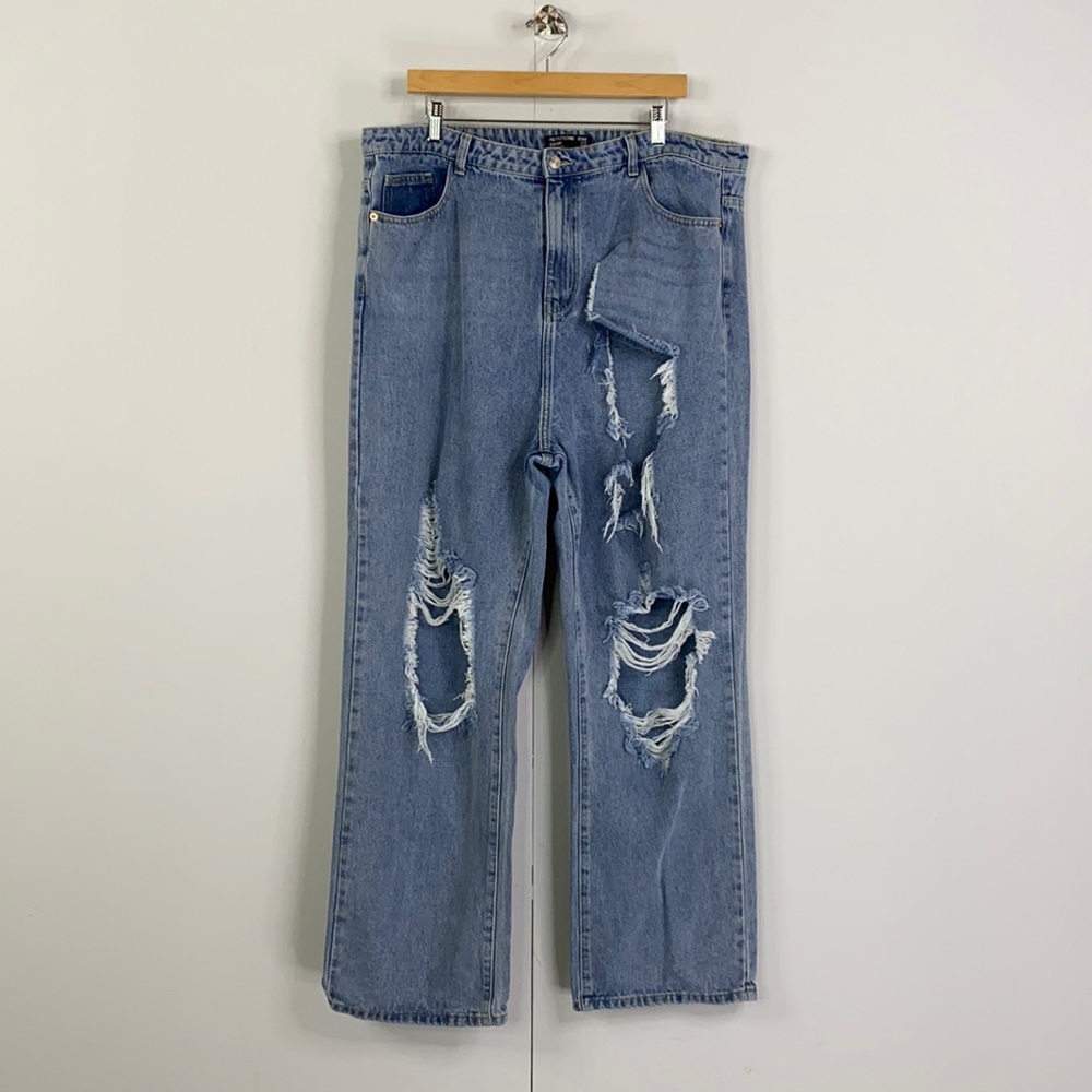 Pretty Little Things Destroyed Baggy High Waist Boyfriend Jeans